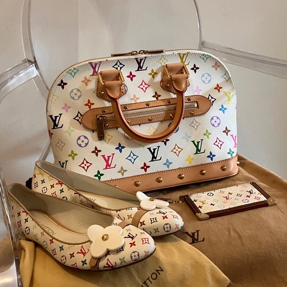 New White Multicolour Monogram LV Murakami flats - Picture 16 of 16